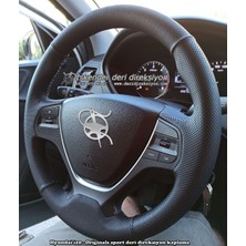 İskender Oto Aksesuar Detay Deri Direksiyon Hyundai I20 2012 + Tam Uyumlu Siyah Spor Deri Direksiyon Kılıfı
