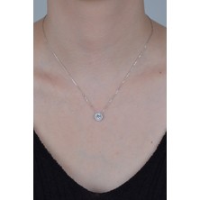 Essare 925 Ayar Gümüş Minimal Elmas Montür Tektaş Kolye
