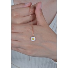 Essare 925 Ayar Gümüş Rose Kadın Minimal Papatya Kolye