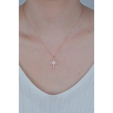 Essare 925 Ayar Gümüş Rose Kuzey Yıldızı Kolye
