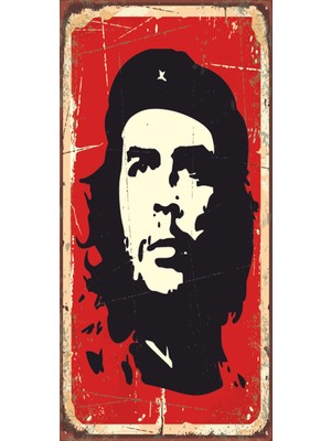 Hayat Poster Che (10 cm x 20 Cm) Mini Retro Ahşap Poster