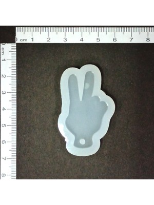 Hobiflex Epoksi Reçine Silikon Kalıp Zafer Işareti Kolye Anahtarlık HB2010-0139