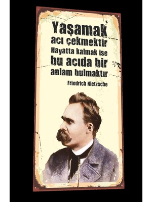 Hayat Poster Frederich Nietzsche  Mini Retro Ahşap Poster