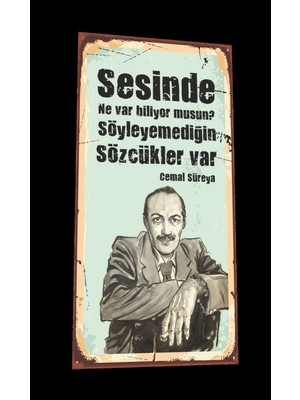 Hayat Poster Cemal Süreya Mini Retro Ahşap Poster