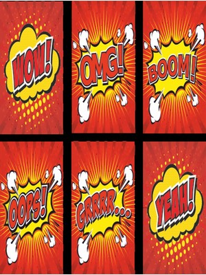 Hayat Poster Pop Art 6lı Mini Retro Ahşap Poster Seti Uv Baskılı