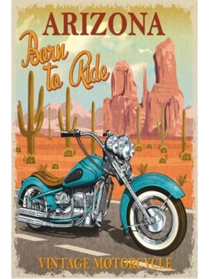 Hayat Poster Arizona Motor Retro Vintage Ahşap Poster