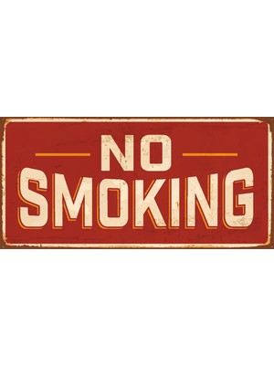 Hayat Poster No Smoking (10 cm x 20 Cm) Mini Retro Ahşap Poster