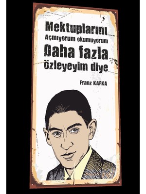 Hayat Poster Franz Kafka Mini Retro Ahşap Poster