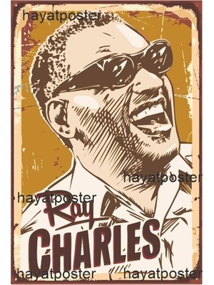 Hayat Poster Ray Charles Retro Vintage Ahşap Poster