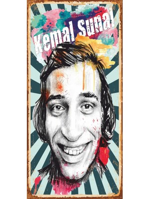 Hayat Poster Kemal Sunal Yeşilçam (10 cm x 20 Cm) Mini Retro Ahşap Poster