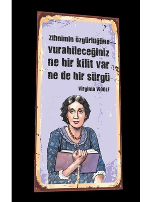 Hayat Poster Virginia Woolf Mini Retro Ahşap Poster