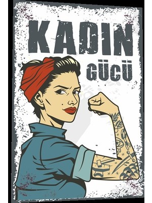 Hayat Poster Kadın Gücü Retro Ahşap Poster 758