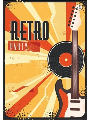Hayat Poster Retro Müzikli Parti Retro Ahşap Poster