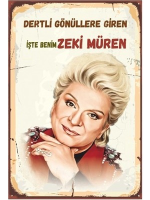 Hayat Poster Işte Benim Zeki Müren Retro Vintage Ahşap Poster