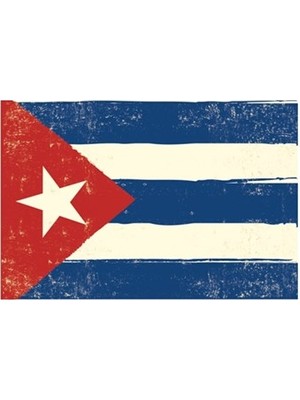 Hayat Poster Küba Bayrağı Retro Vintage Ahşap Poster