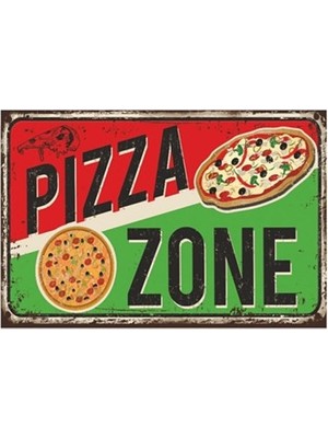 Hayat Poster Pizza Retro Vintage Ahşap Poster