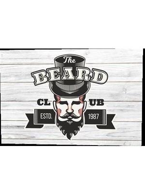 Hayat Poster Centilmen Beyler Kulübü The Beard Ahşap Desenli Retro Vintage Ahşap Poster