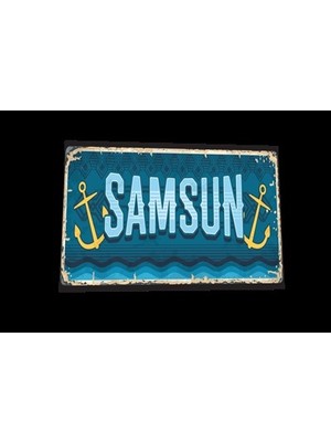 Hayat Poster Samsun Şehir Posterleri Retro Ahşap Poster