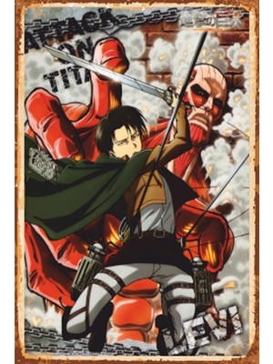 Hayat Poster Attack On Titan Levi Anime Retro Ahşap Poster 741
