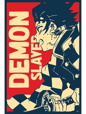 Hayat Poster Demon Slayer Anime Retro Ahşap Poster 731