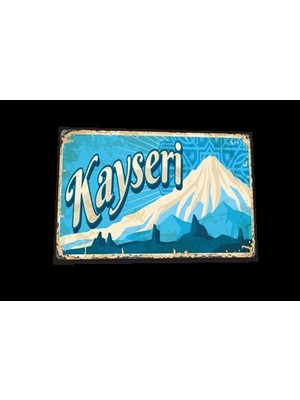 Hayat Poster Kayseri Şehir Posterleri Retro Ahşap Poster