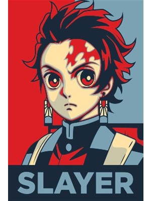 Hayat Poster Slayer Anime Retro Ahşap Poster 729
