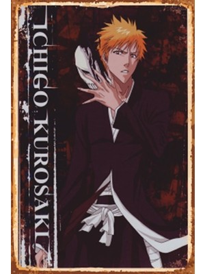 Hayat Poster Ichigo Kurosaki Anime Retro Ahşap Poster 750