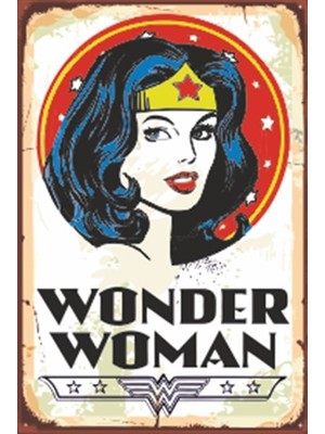 Hayat Poster Wonder Woman Pop Art Marvel Retro Ahşap Poster 20X30 cm