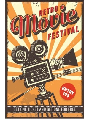 Hayat Poster Retro Film Geceleri Retro Ahşap Poster