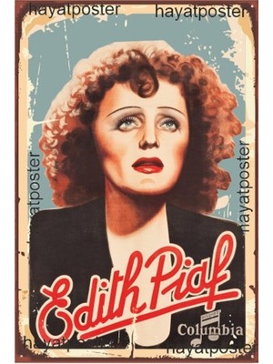 Hayat Poster Edith Piaf Retro Vintage Ahşap Poster