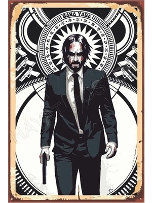 Hayat Poster Baba Yaga John Wick Retro Ahşap Poster