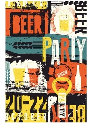 Hayat Poster Bira Partisi Retro Vintage Ahşap Poster