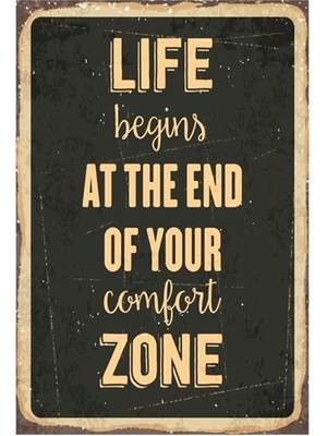 Hayat Poster Konforu Bırak Hayata Bak Retro Vintage Ahşap Poster