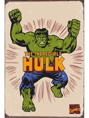 Hayat Poster Hulk Marvel Retro Vintage Ahşap Poster