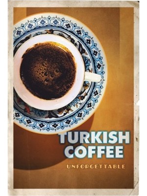 Hayat Poster Türk Kahvesi Retro Vintage Ahşap Poster