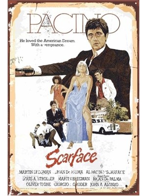 Hayat Poster Al Pacino Scarface Sinema Retro Vintage Ahşap Poster