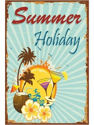 Hayat Poster Summer Holiday Retro Vintage Ahşap Poster