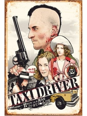 Hayat Poster Taxi Driver Cinema Retro Vintage Ahşap Poster
