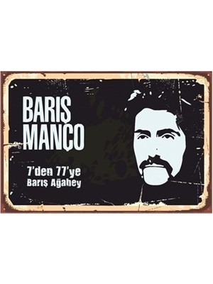 Hayat Poster Barış Manço Retro Vintage Ahşap Poster