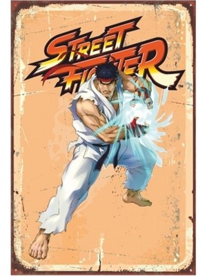 Hayat Poster Street Fighter Retro Vintage Ahşap Poster