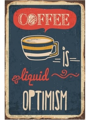 Hayat Poster Kahve Iyimser Retro Vintage Ahşap Poster