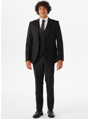 Süvari Siyah Takım Elbise Erkek 56 Beden Modern Tasarım ile Şık Görünüm