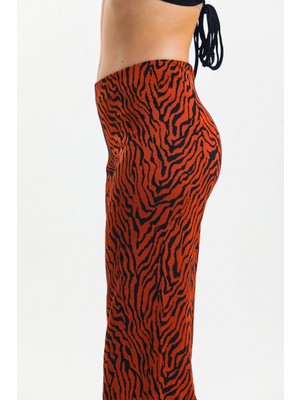 AS Anita Store Zebra Desenli Wide Leg Bol Paça Pantolon