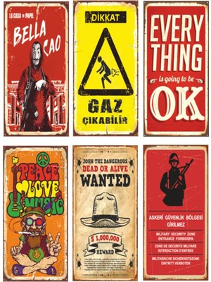 Hayat Poster Retro Ahşap Poster Seti-1