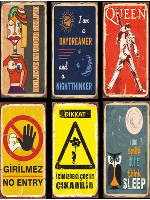 Hayat Poster 6lı Retro Ahşap Poster Seti-9