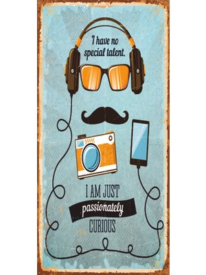 Hayat Poster Hippi 10 cm x 20 cm Mini Retro Ahşap Poster