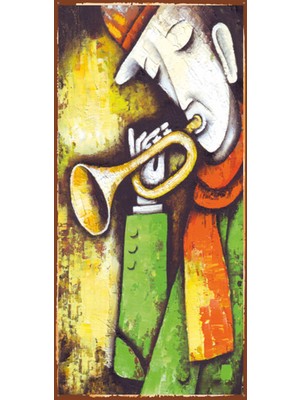 Hayat Poster Çapkın Müzisyen (10 cm x 20 Cm) Mini Retro Ahşap Poster