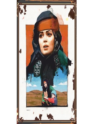 Hayat Poster Türkan Şoray Yeşilçam(10 cm x 20 Cm)  Mini Retro Ahşap Poster