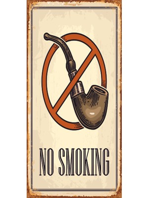 Hayat Poster No Smoking Sigara Içilmez (10 cm x 20 Cm) Mini Retro Ahşap Poster