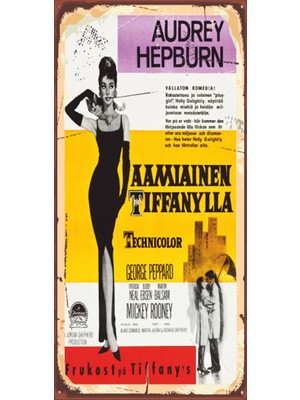 Hayat Poster Audrey Hepburn Sinema (10 cm x 20 Cm) Mini Retro Ahşap Poster